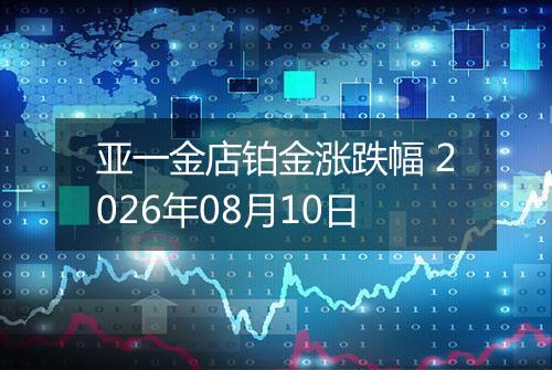 亚一金店铂金涨跌幅 2026年08月10日