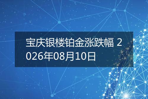 宝庆银楼铂金涨跌幅 2026年08月10日
