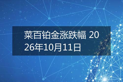 菜百铂金涨跌幅 2026年10月11日