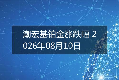 潮宏基铂金涨跌幅 2026年08月10日