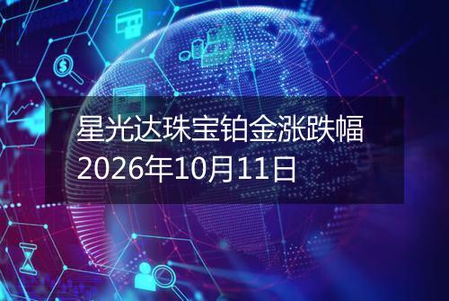 星光达珠宝铂金涨跌幅 2026年10月11日